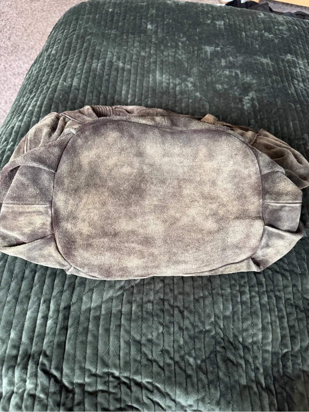 Free People, Green Leather Cowhide Hobo Bag-Bohemian-Distressed Leather-Fall